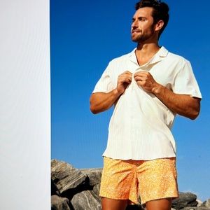 CAPELLE Miami Men’s Short Sleeve Tailored Shirt Size 2XL off- white